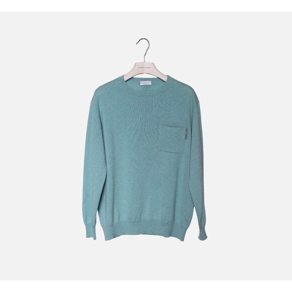 Brunello Cucinelli Cashmere Sweater Pullover Monili Trim Women size M - Picture 2 of 8